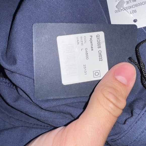 NWT Cavalli Class Roberto Button Down Pajama Shirt Logo Blue Size Large - Picture 4 of 4